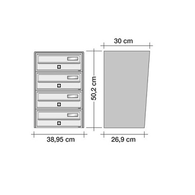 Vendita online Casellario Postale Condominiale Slim 4 posti